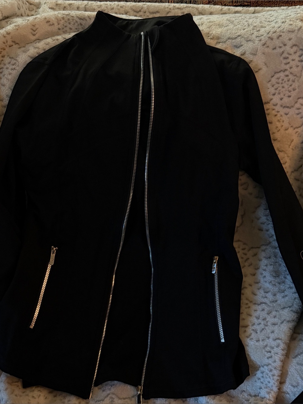 lululemon athletica Black Zip-Up Bomber Jacket